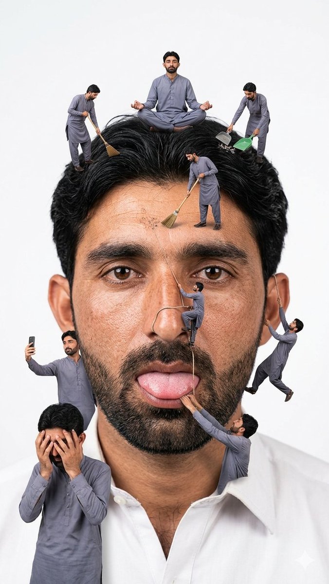 Surreal Miniature People Concept Portrait - AI image template preview