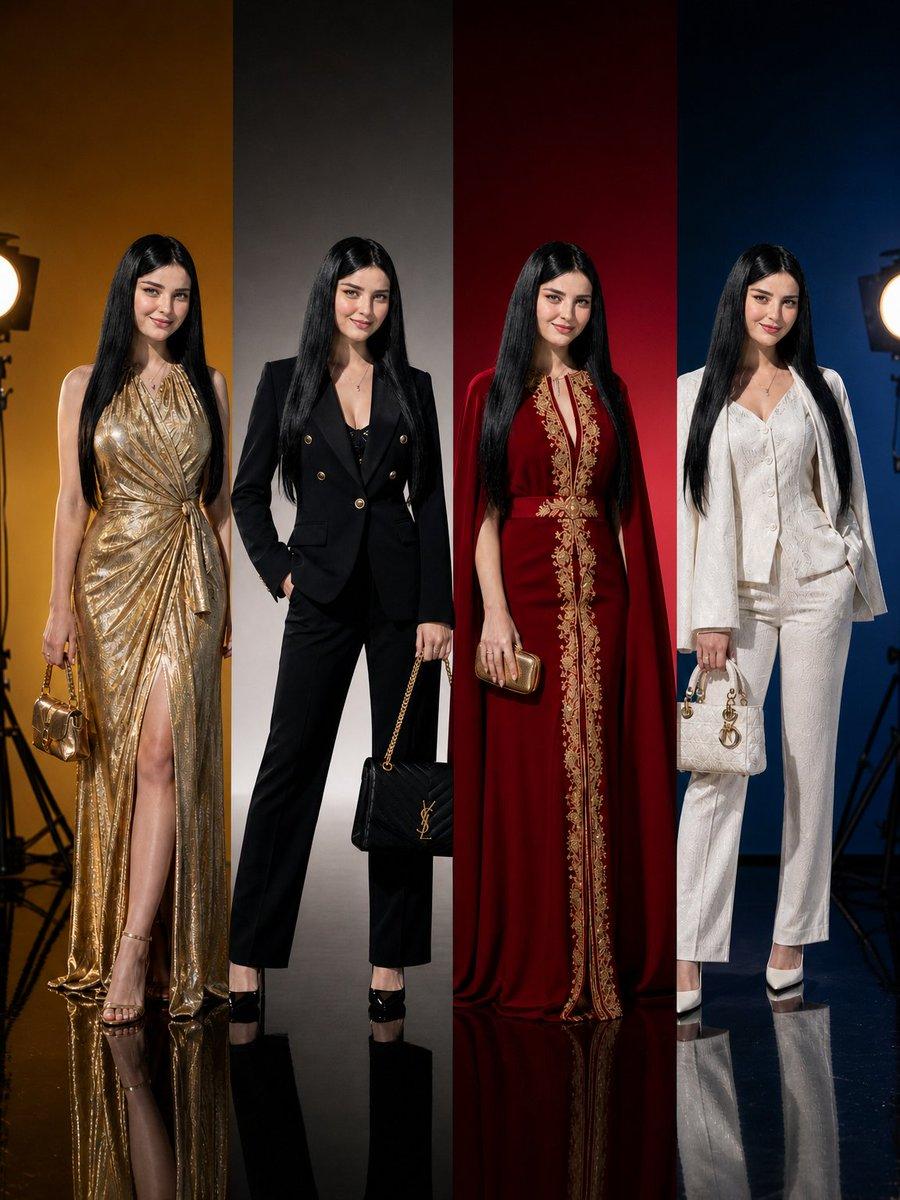 4-Panel Luxury Fashion Poster - AI image template preview