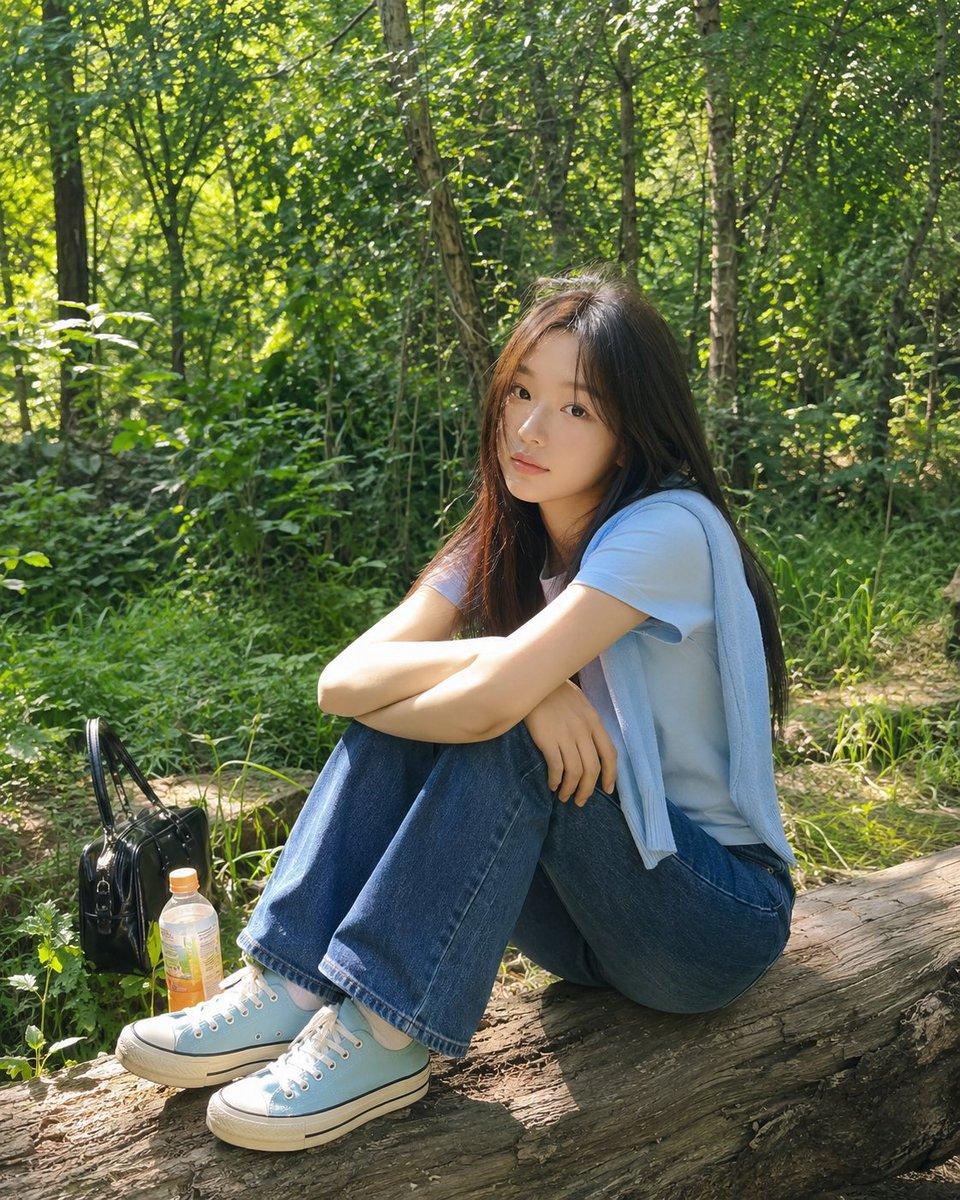 Summer Forest Lifestyle Portrait - AI image template preview