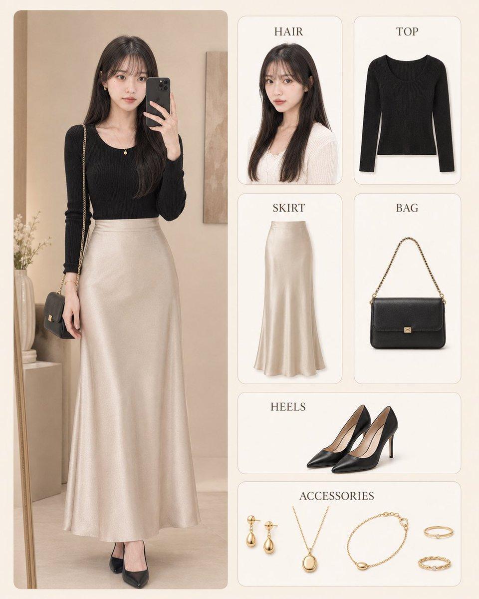 Korean Style Fashion Outfit Infographic - AI image template preview