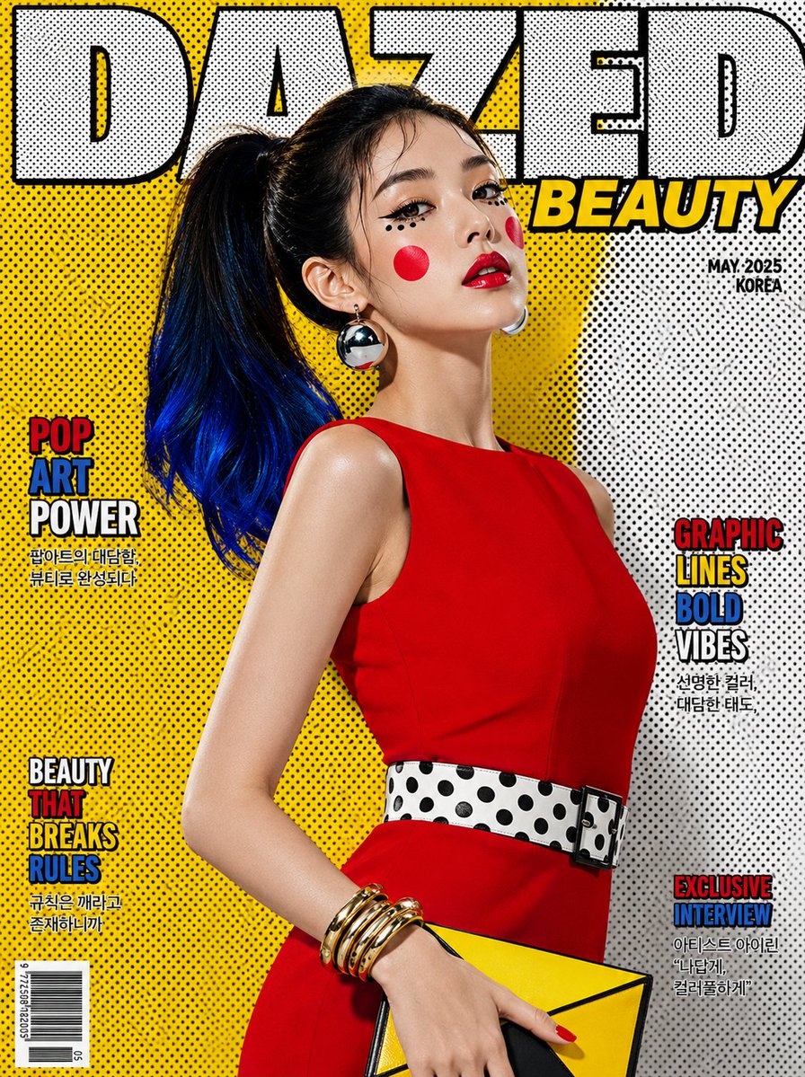 Luxury Pop-Art Beauty Magazine Cover - AI image template preview