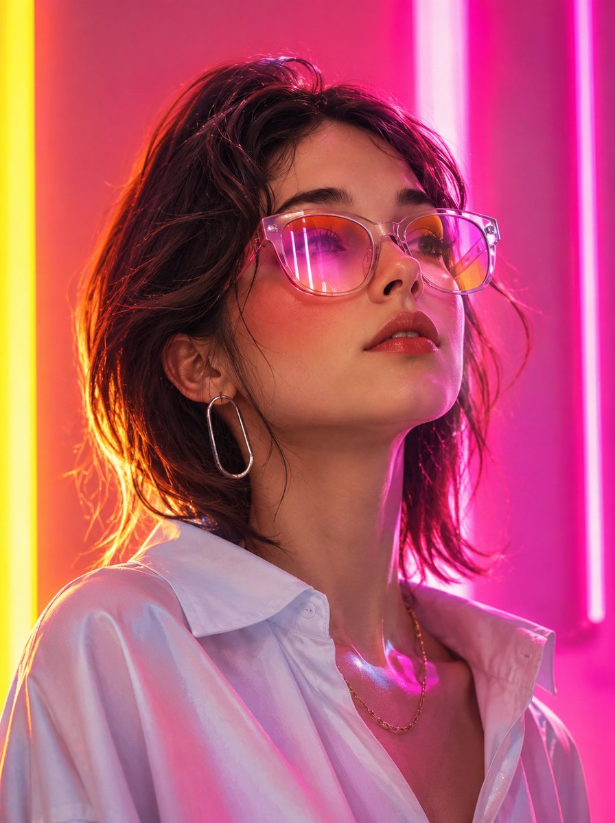 Futuristic Fashion Editorial Portrait - AI image template preview