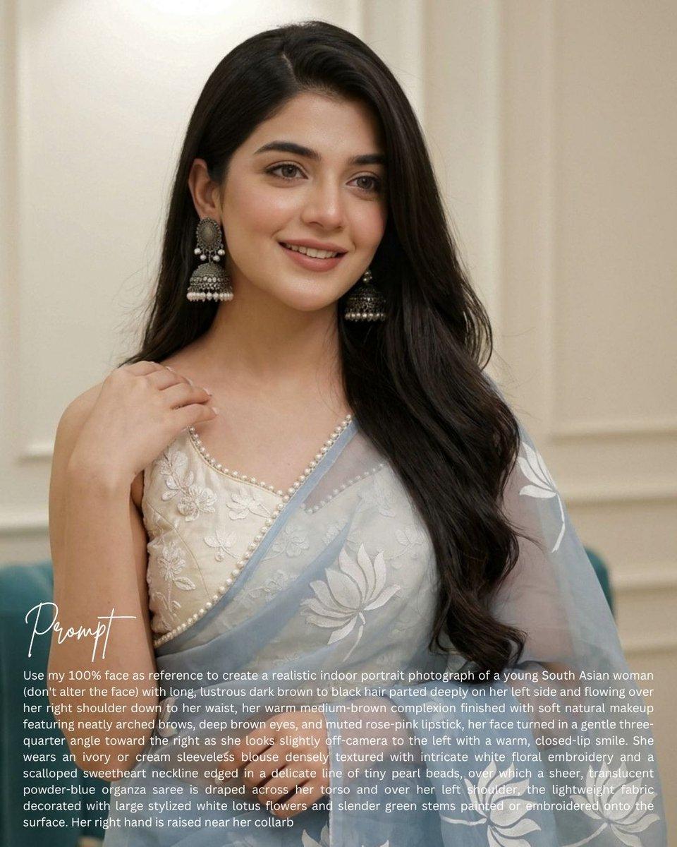 South Asian Saree Prompt Card - AI image template preview