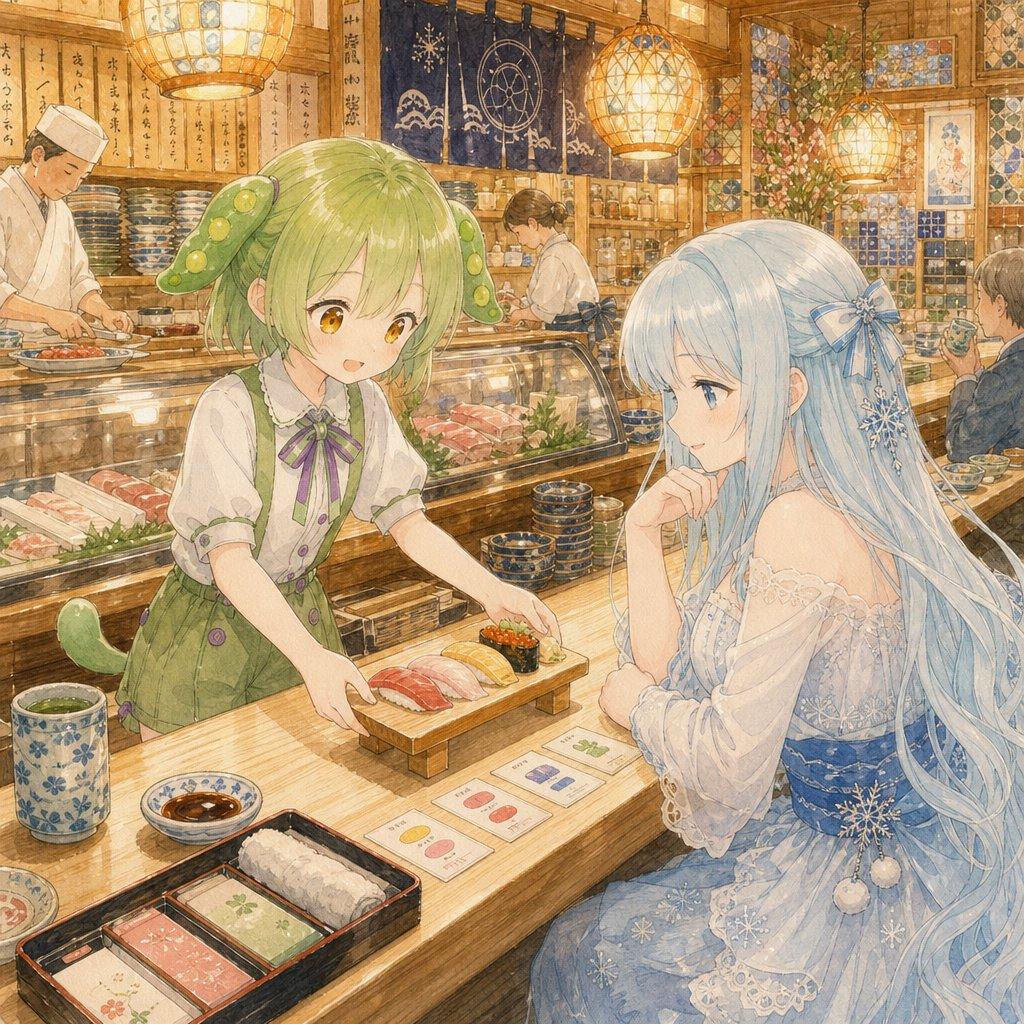Anime Sushi Bar Transformation - AI image template preview