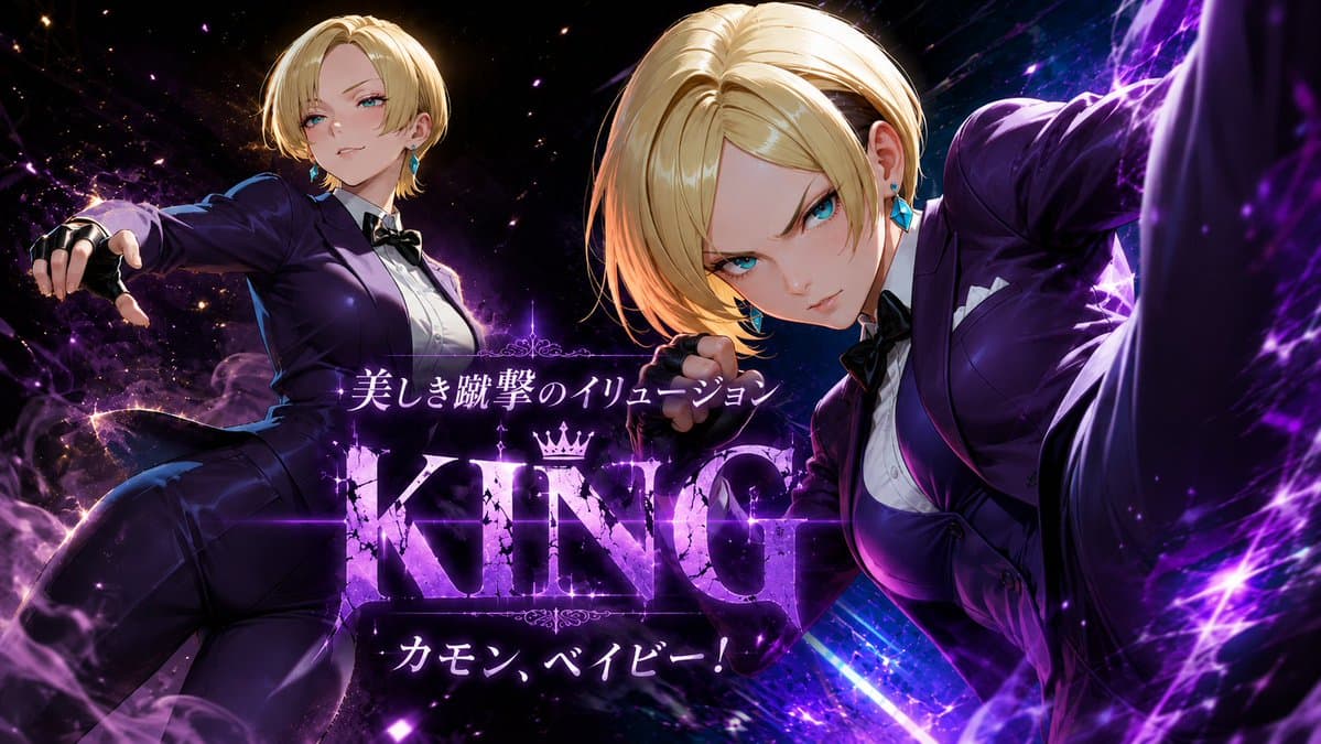 Purple Anime Fighter King Poster - AI image template preview