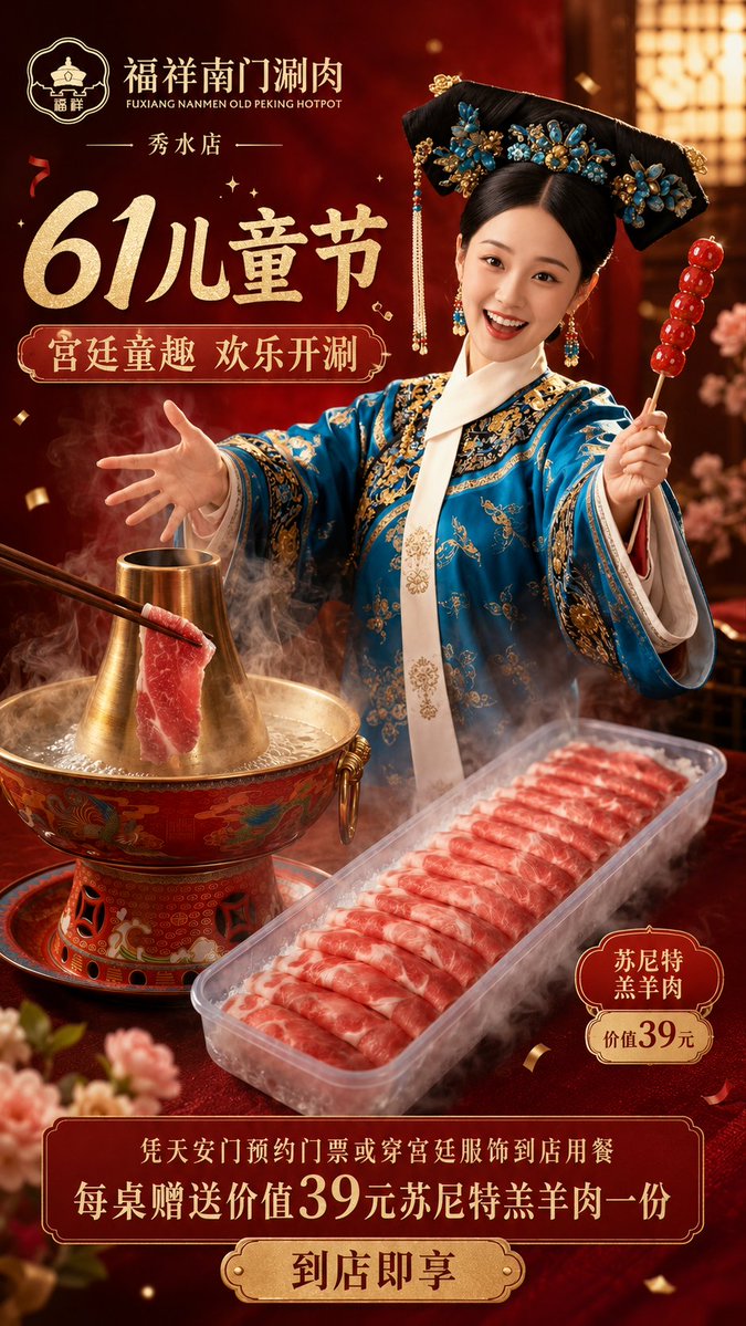 Chinese Hotpot Children’s Day Poster - AI image template preview