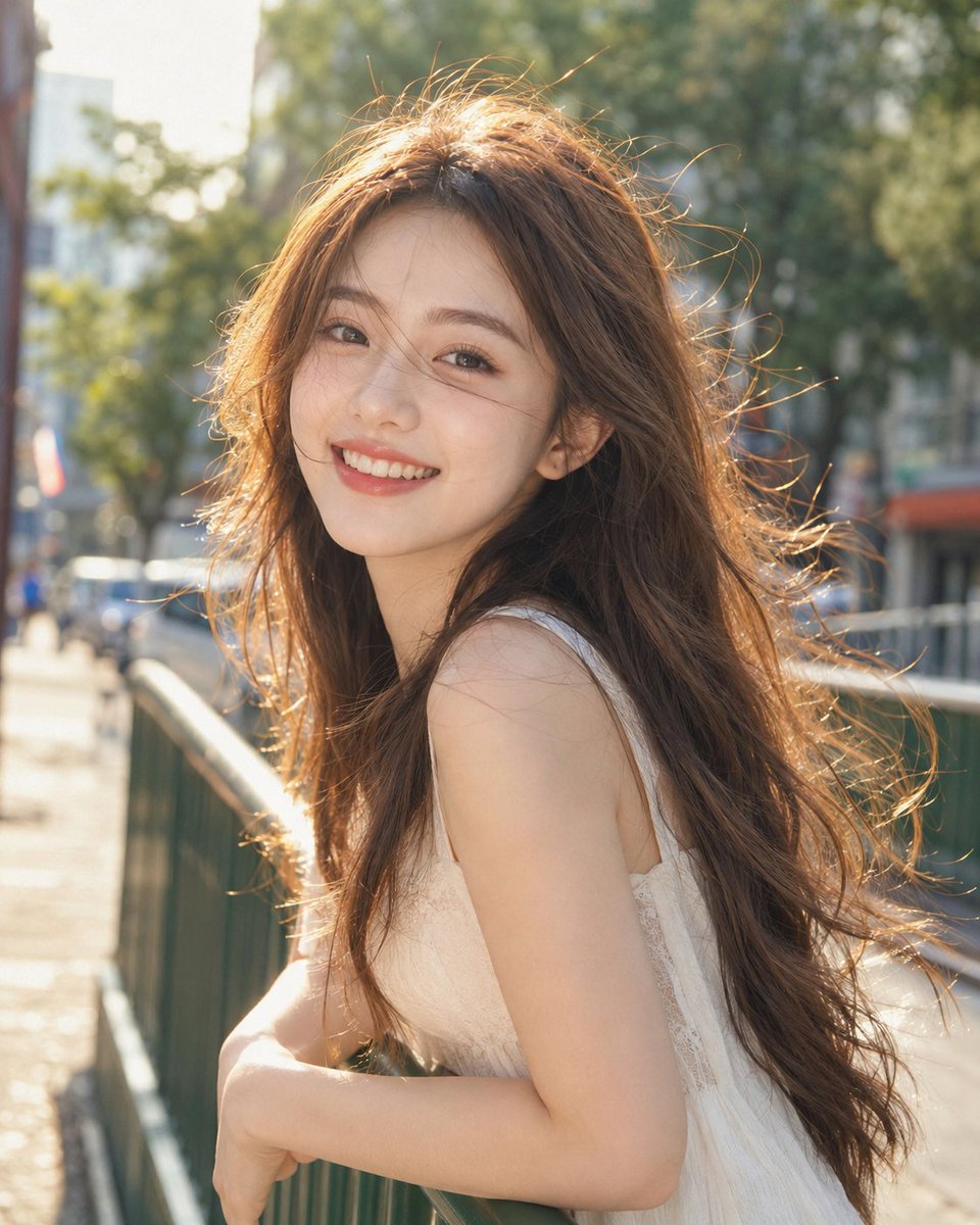 Backlit Windy Summer Portrait - AI image template preview