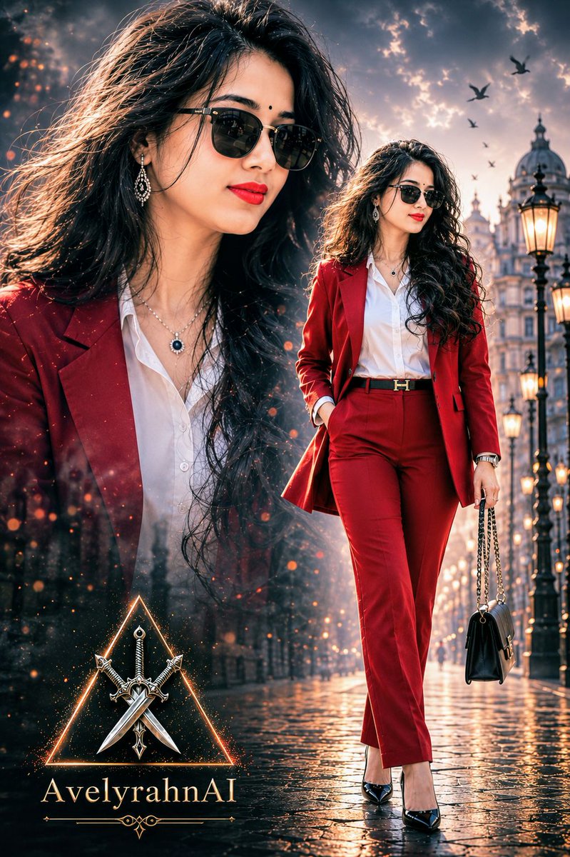Multi-Exposure Indian Woman Fashion Poster - AI image template preview