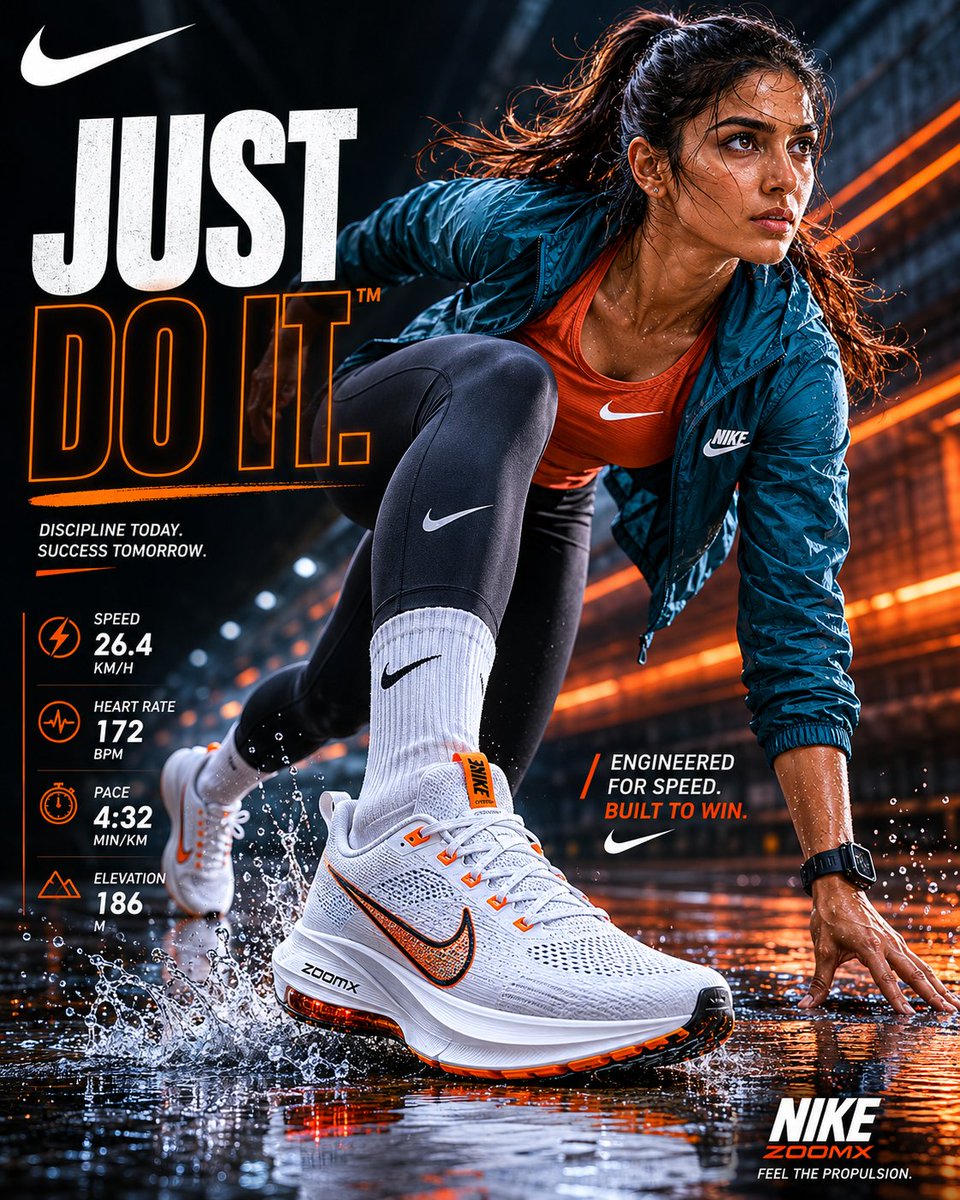 Nike Sportswear Editorial Advertisement - AI image template preview