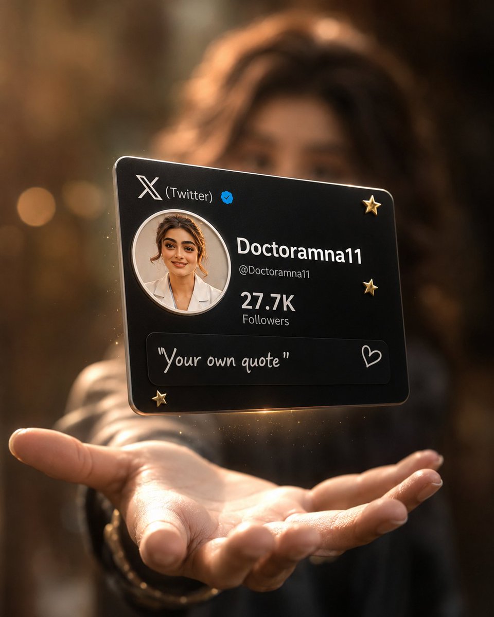 Floating Black Profile Card Concept - AI image template preview