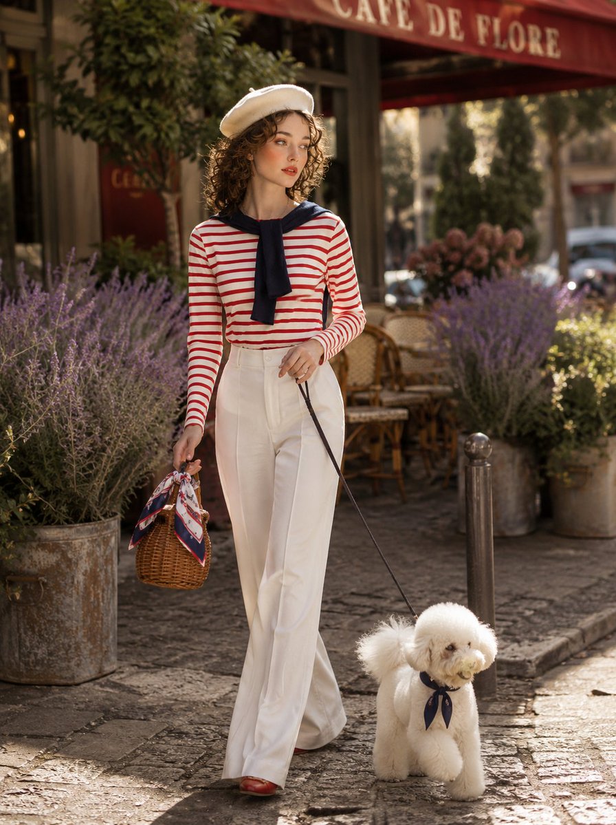 Parisian Café Lifestyle Photography - AI image template preview