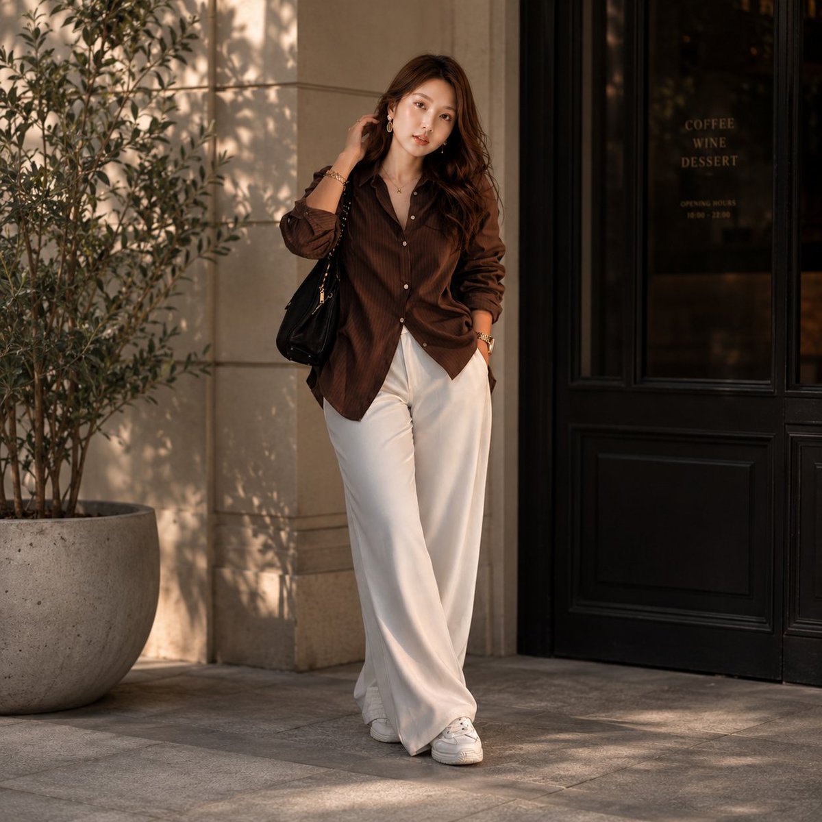 Luxury Café Fashion Street Photography - AI image template preview