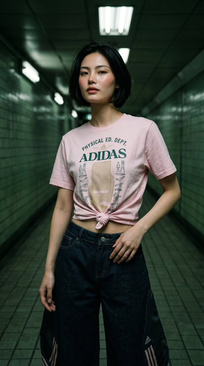 Cyber-Urban Subway Fashion Shot - AI image template preview