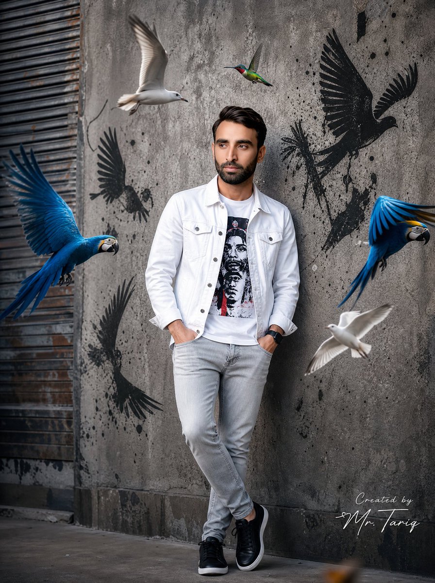 Urban Street Fashion Portrait - AI image template preview