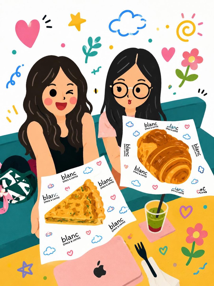 Kawaii Café and Travel Illustration - AI image template preview
