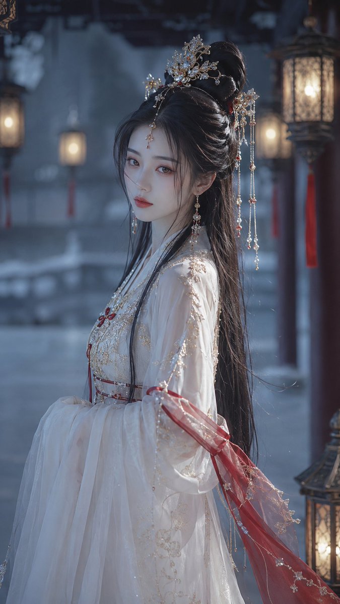 Cold Ethereal Chinese Fairy Portrait - AI image template preview