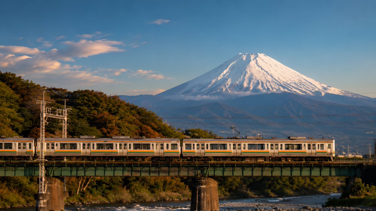 Mount Fuji Train Wallpaper - AI image template preview