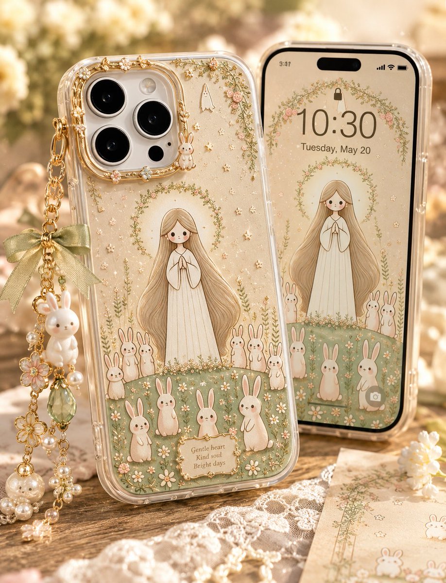 Kawaii Rabbit Smartphone Case Mockup - AI image template preview