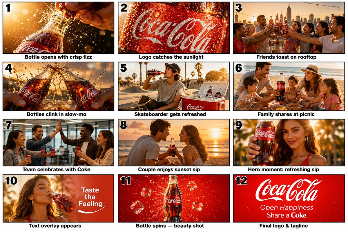 Commercial Storyboard Scene Generation - AI image template preview