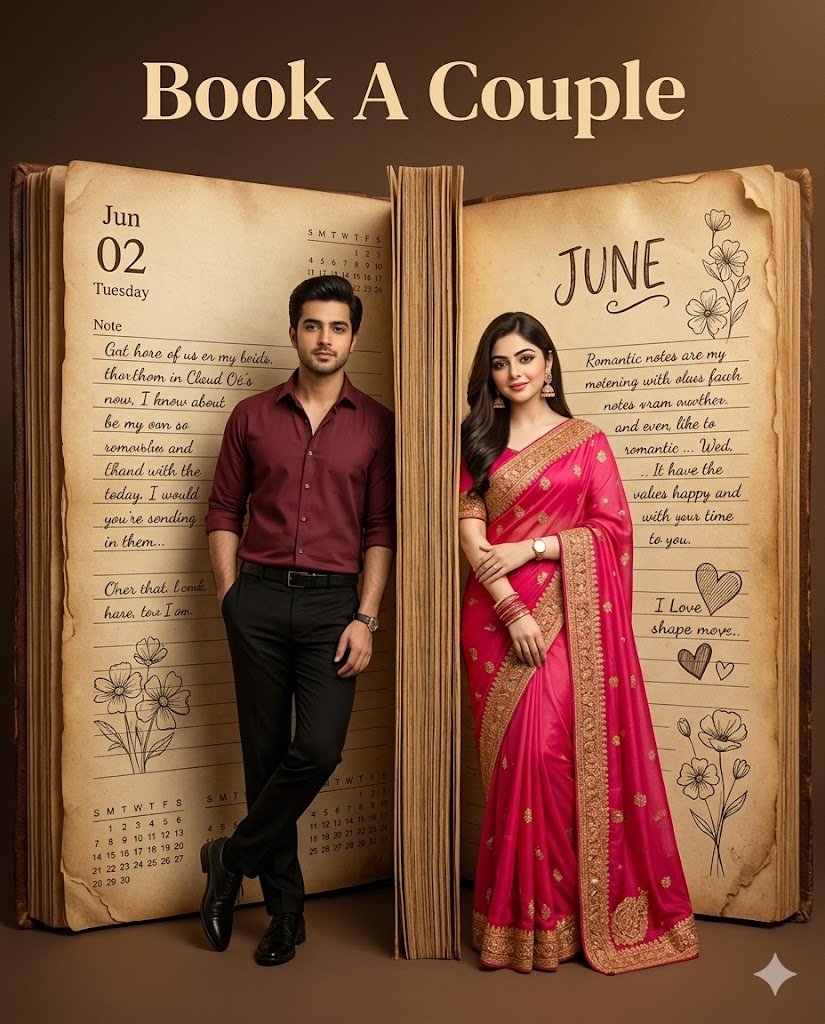 Giant Vintage Diary Couple Poster - AI image template preview