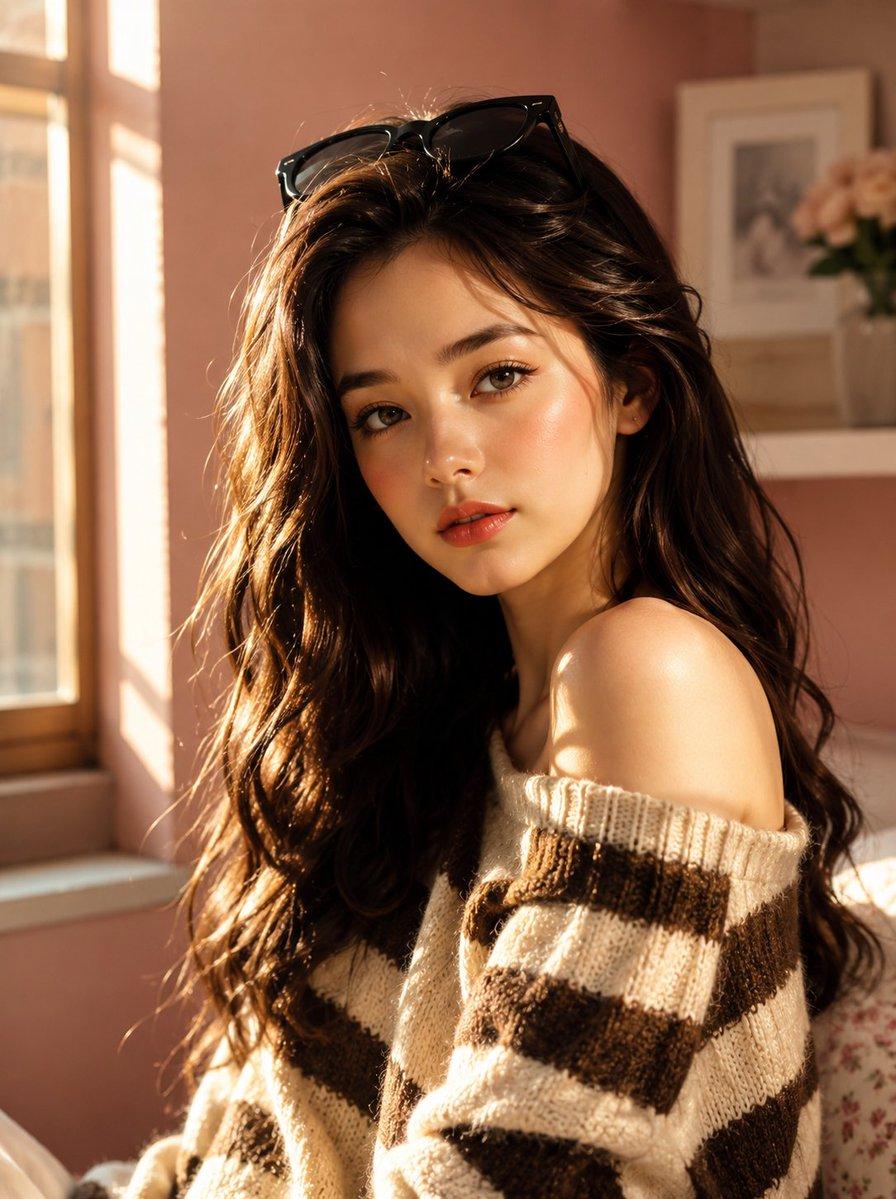 Korean Beauty Lifestyle Portrait - AI image template preview