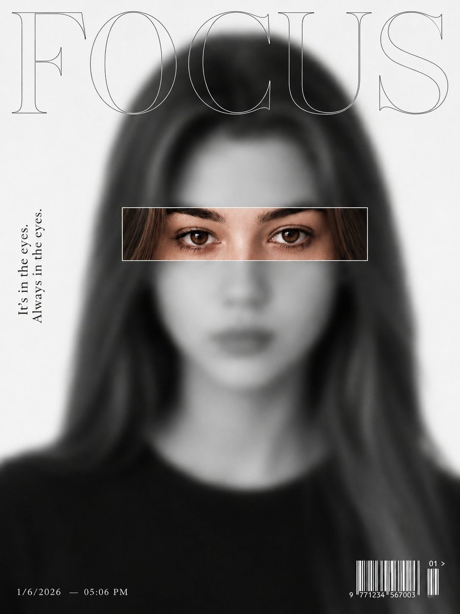 Ultra-Minimalist Magazine Cover Portrait - AI image template preview