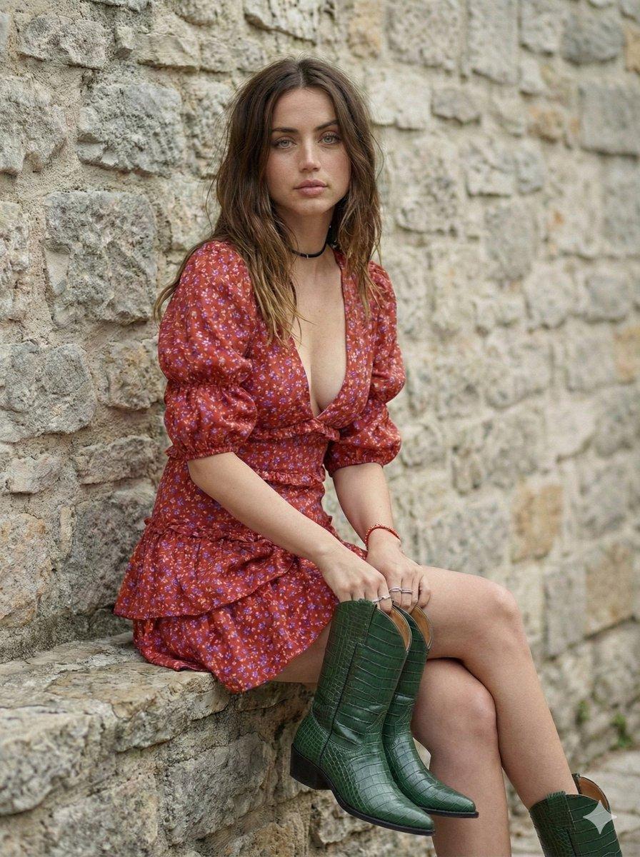 Boho Cottagecore Editorial Portrait - AI image template preview