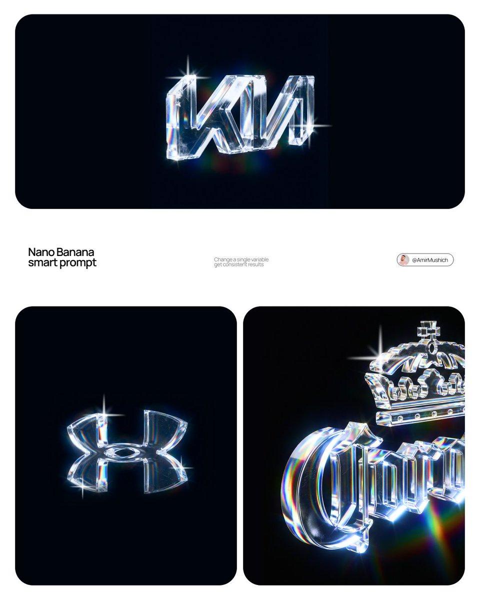 Premium CGI Crystal Typography - AI image template preview