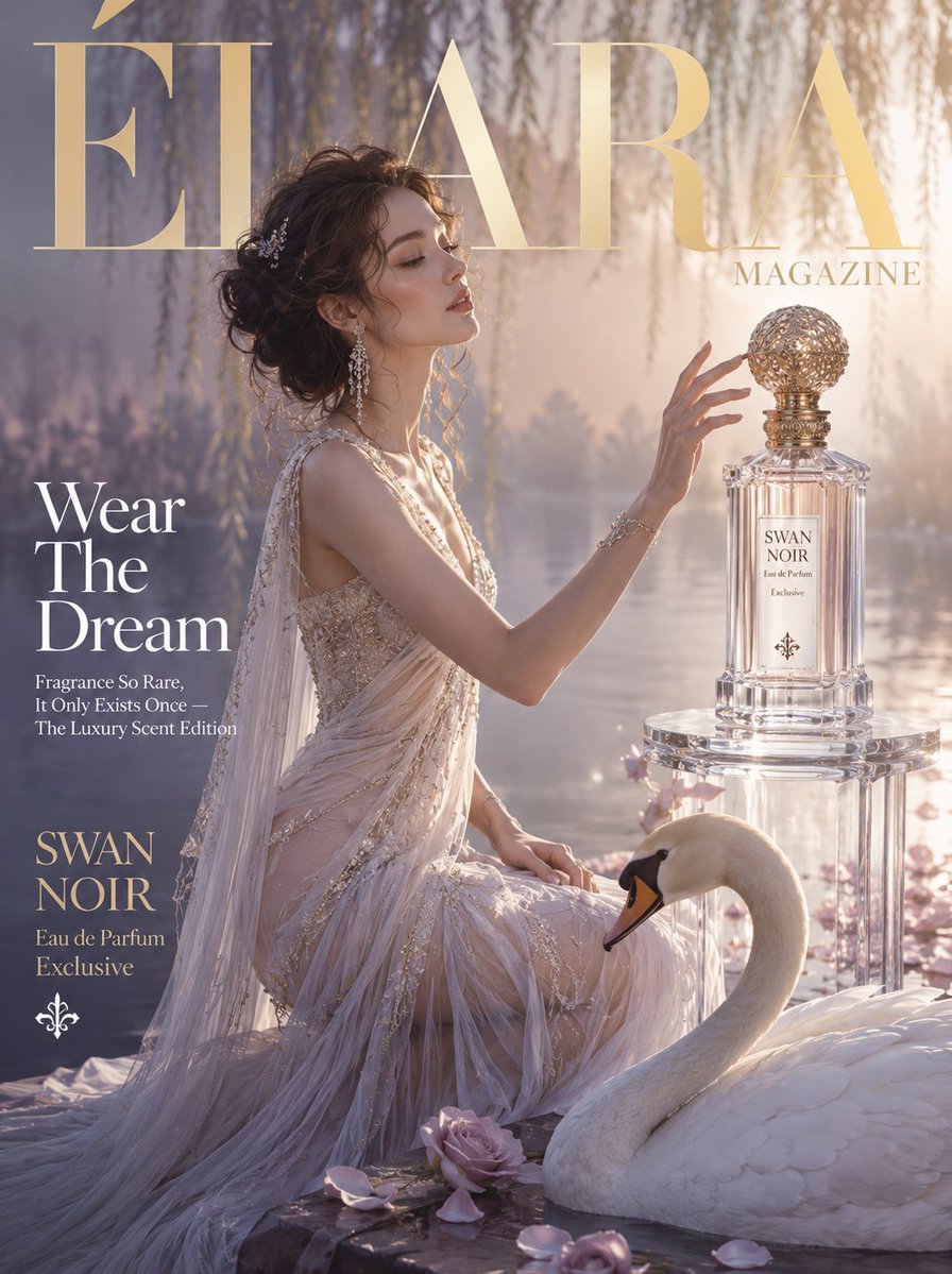 Élara Magazine Luxury Fragrance Cover - AI image template preview
