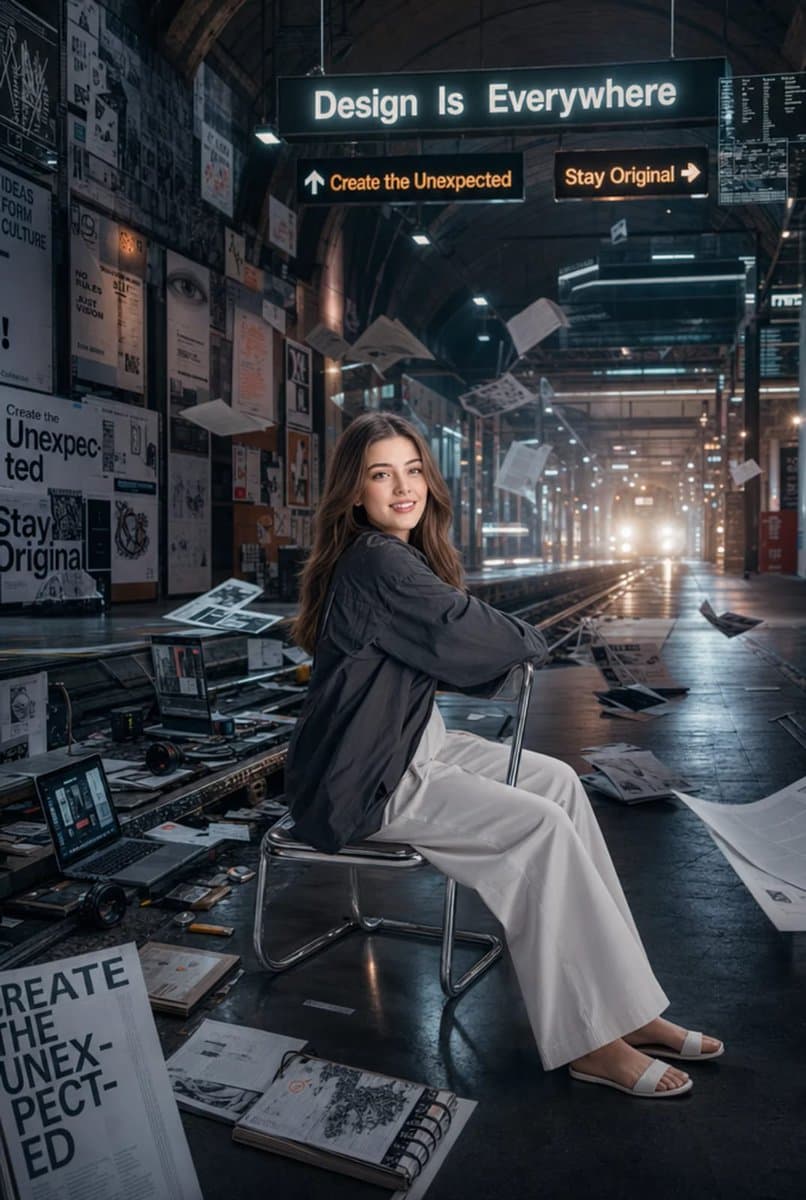Surreal Cinematic Subway Studio - AI image template preview