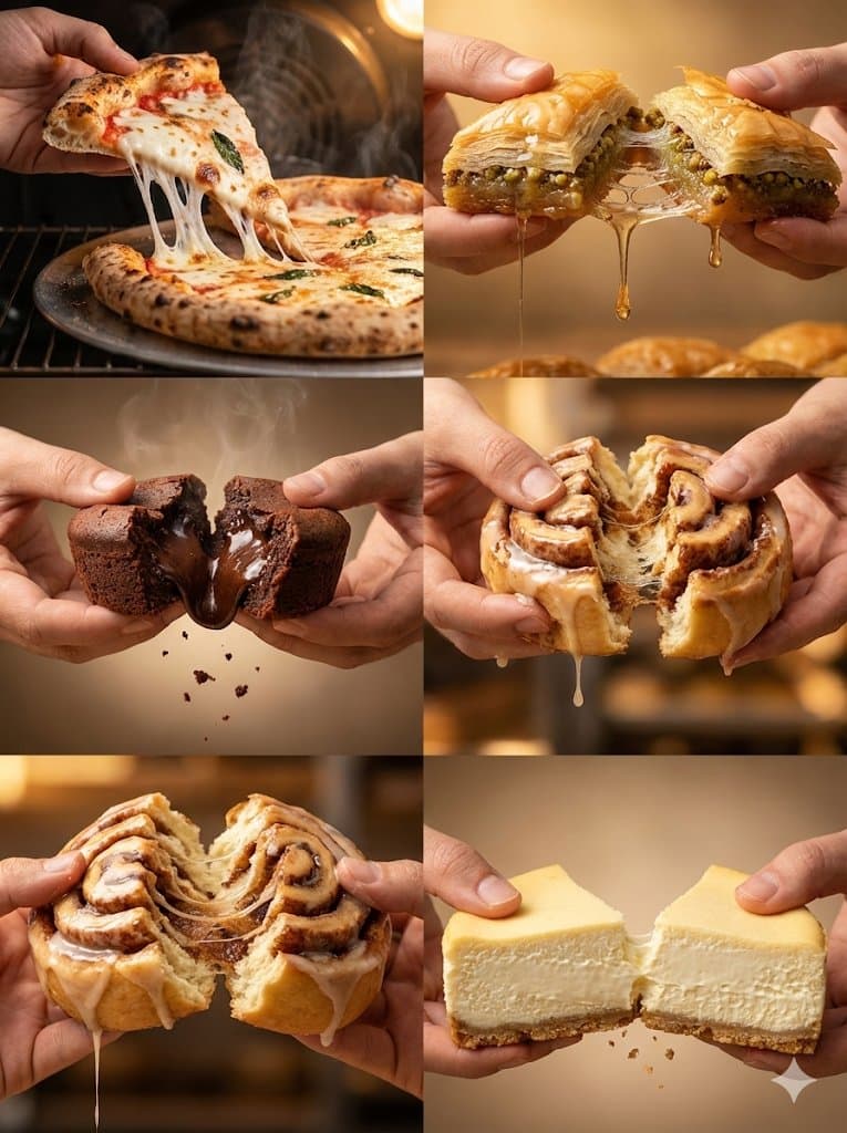 Cinematic Food Action Collage - AI image template preview