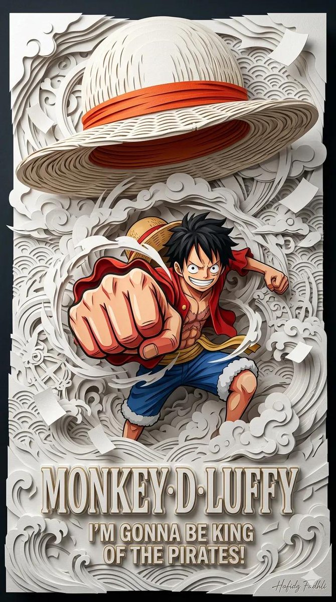 3D Papercraft Anime Poster - AI image template preview