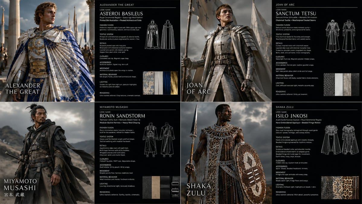 Warrior Fashion Fusion Designer - AI image template preview