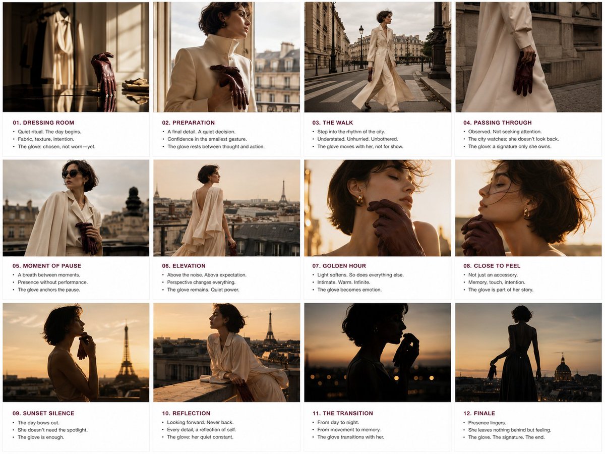 Luxury Fashion Editorial Storyboard - AI image template preview