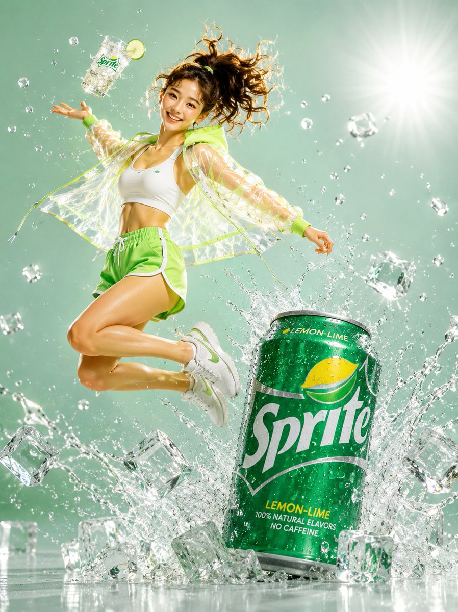 Sprite Commercial Beverage Splash - AI image template preview
