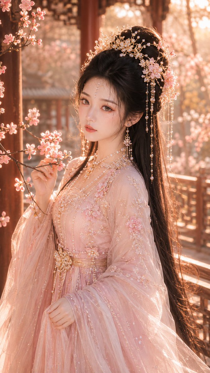 Tang Dynasty Fantasy Female Portrait - AI image template preview