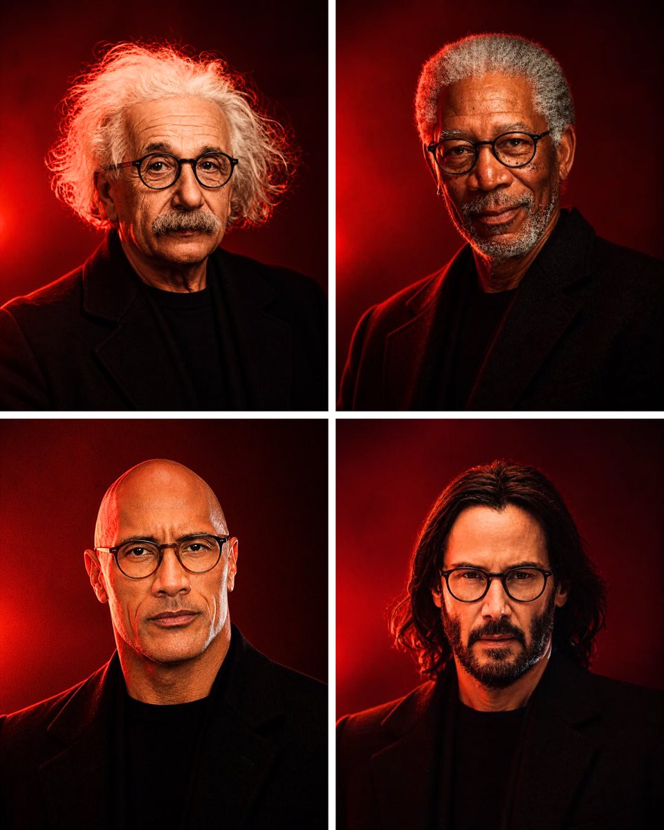 Anonymous Legends in Red Grid - AI image template preview