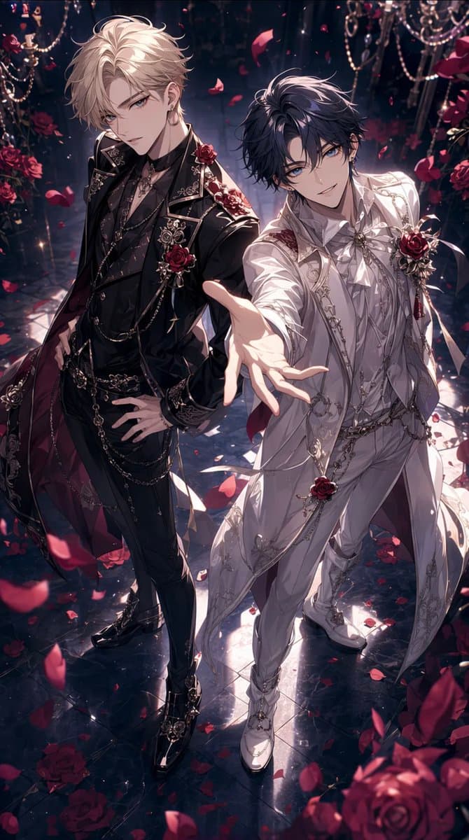 Gothic Rose Ballroom Duo - AI image template preview