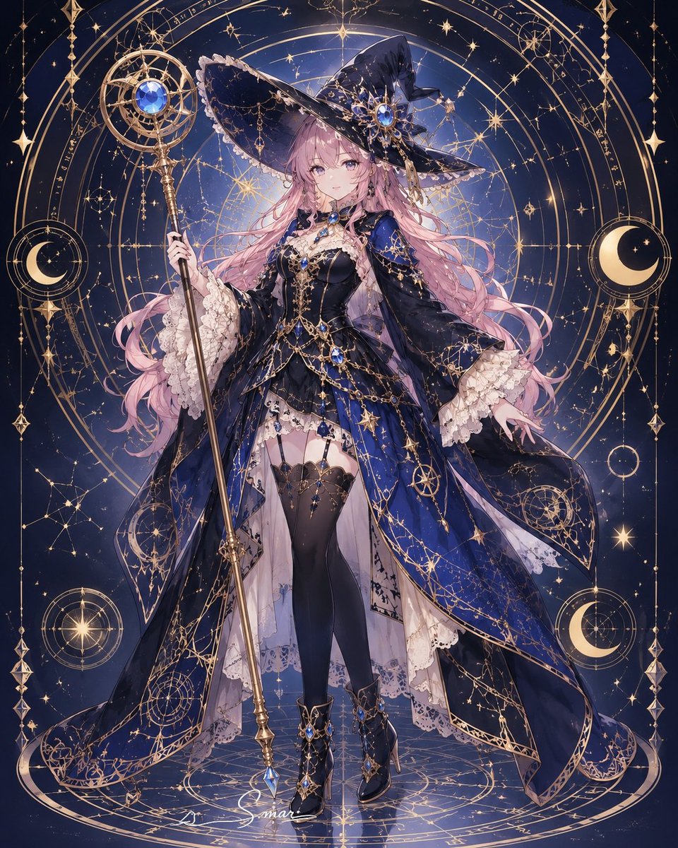 Celestial Sorceress Outfit - AI image template preview