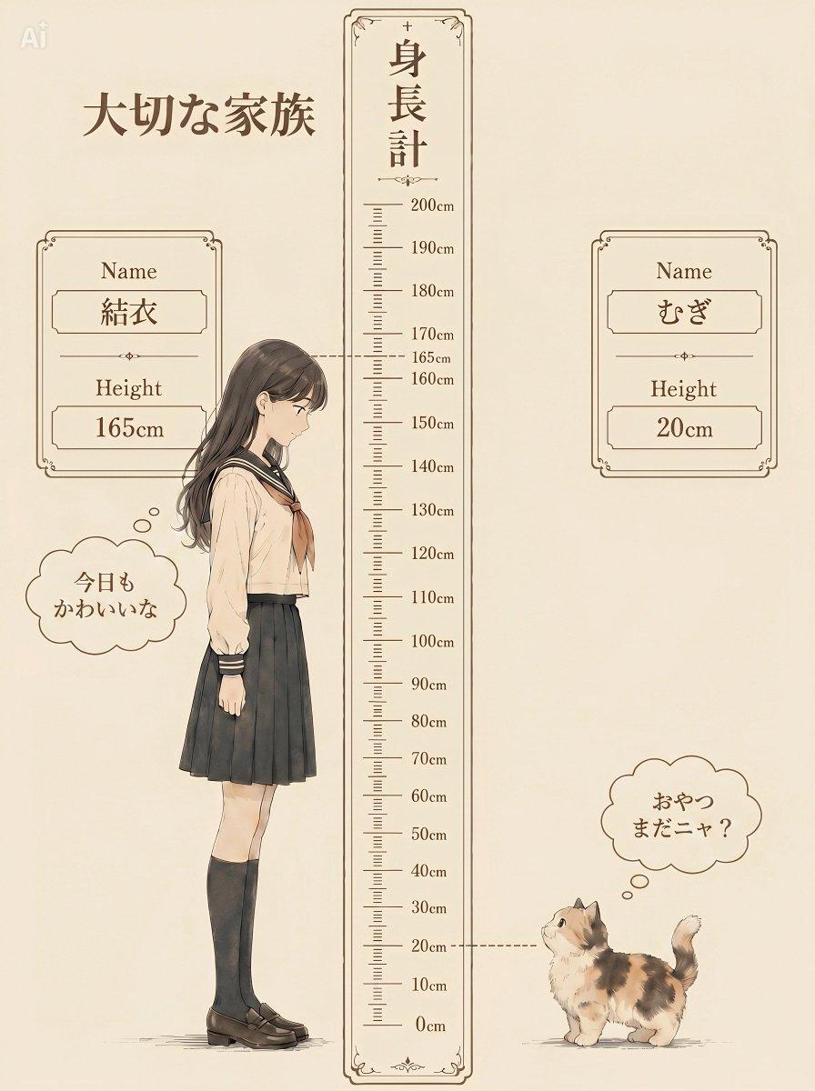 Nostalgic Height Chart Family Poster - AI image template preview
