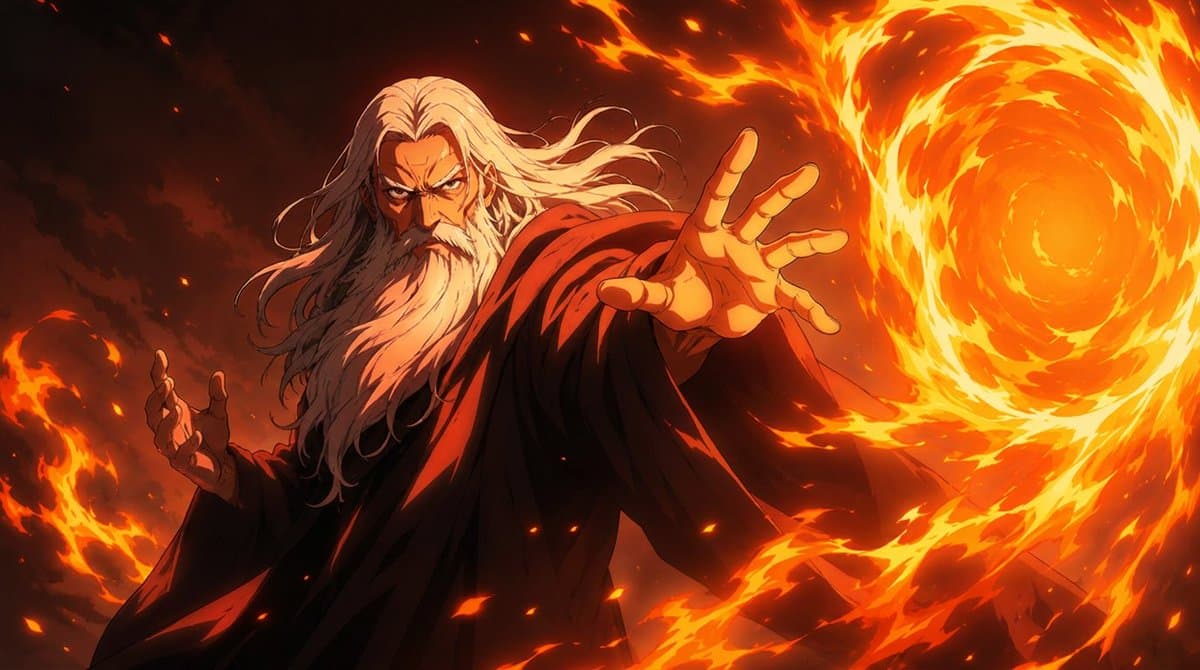 Anime Fire Sorcerer - AI image template preview