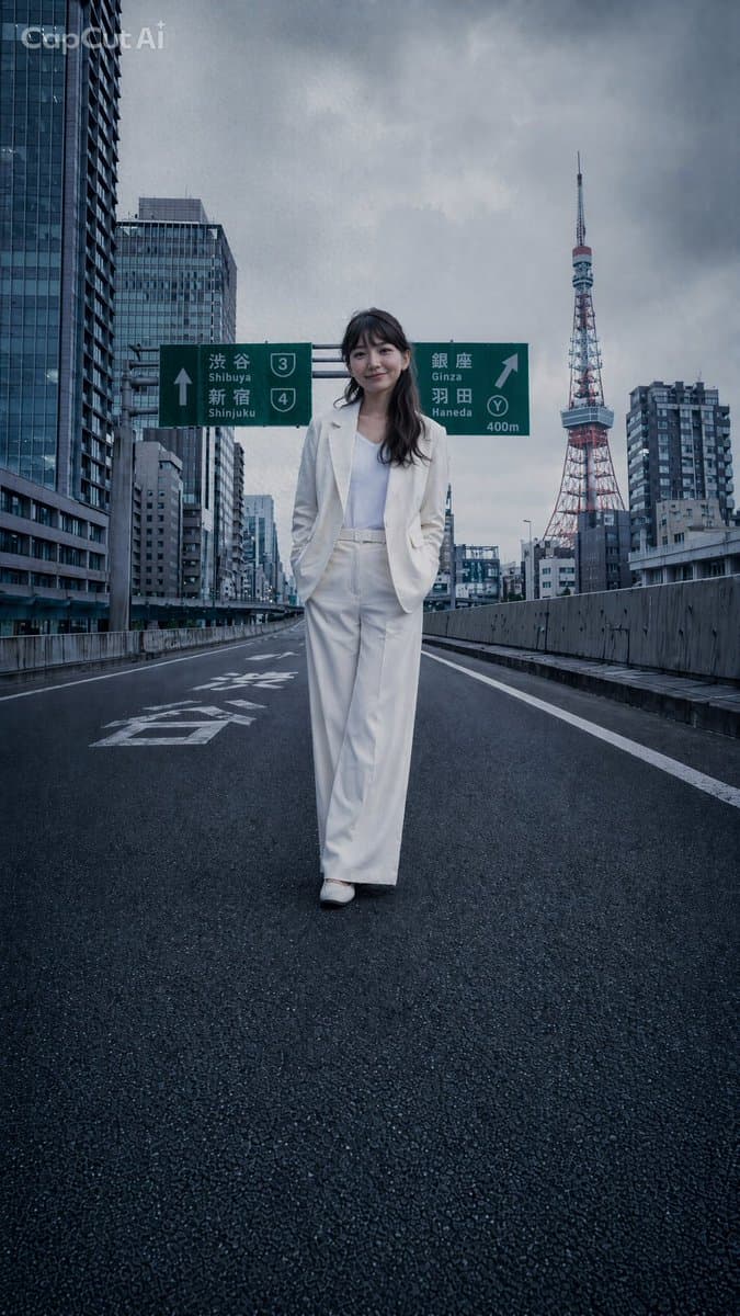 Tokyo Expressway Fashion Editorial - AI image template preview
