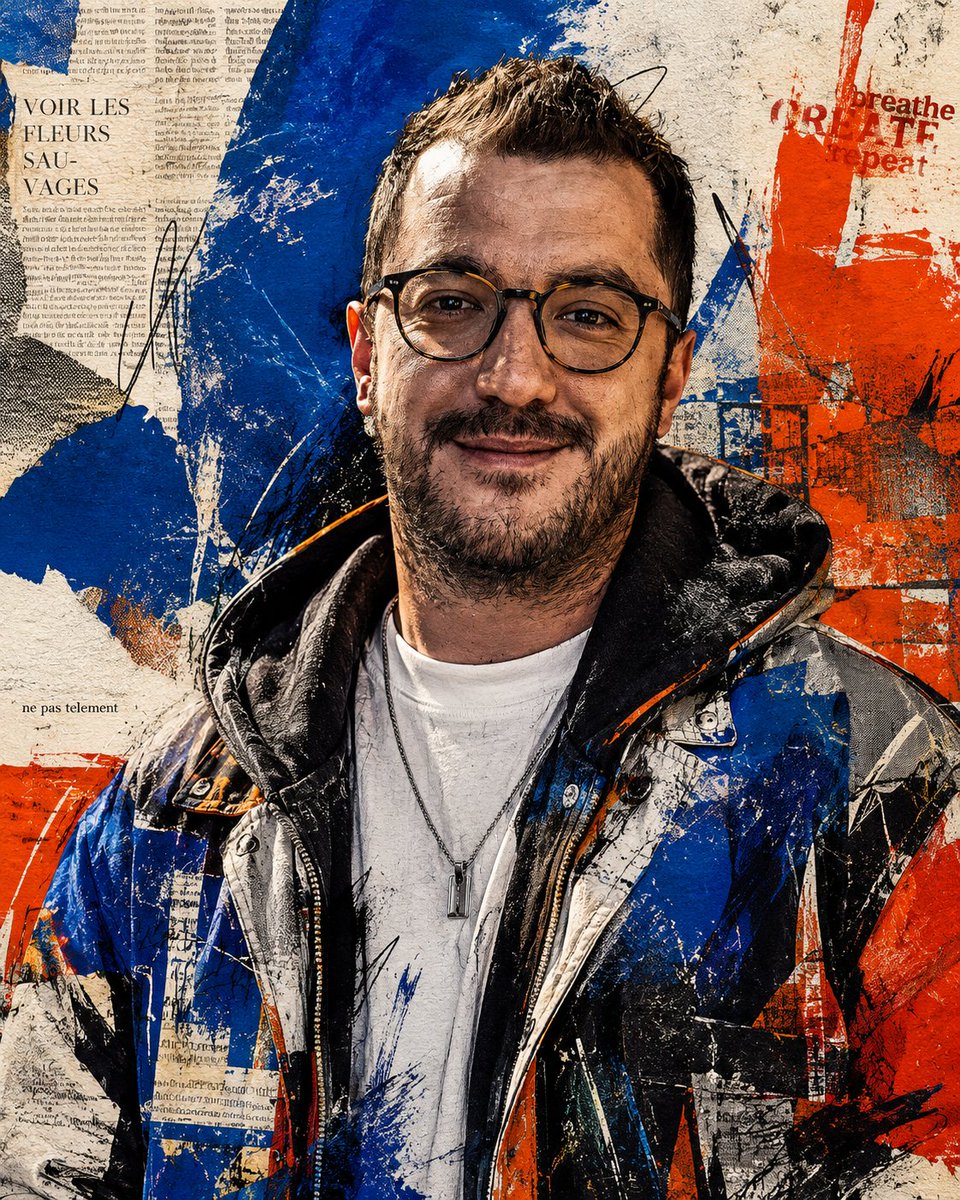 Censored Urban Collage Portrait - AI image template preview