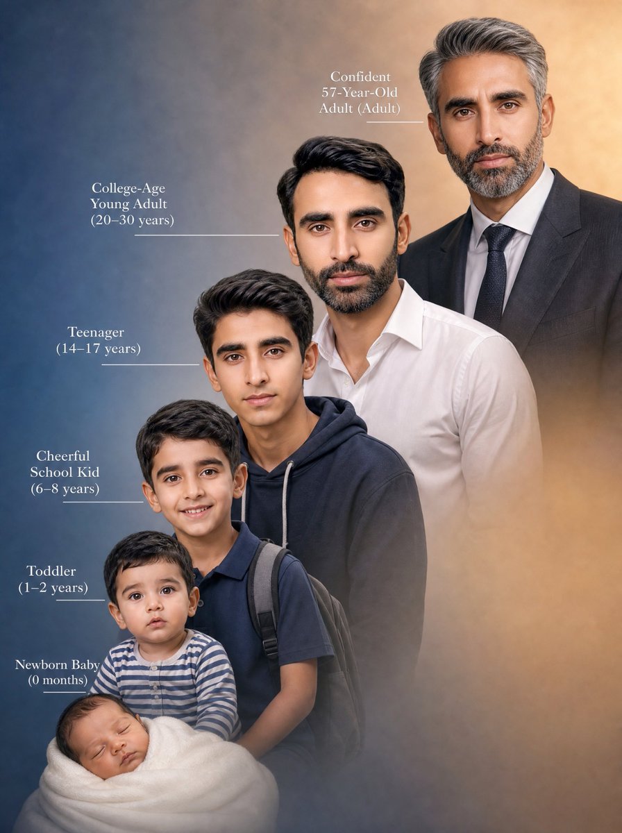 Life Stages Composite Portrait - AI image template preview