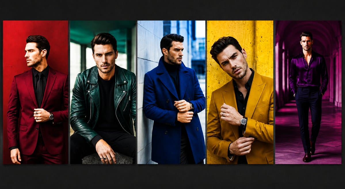 Luxury Menswear Fashion Collage - AI image template preview