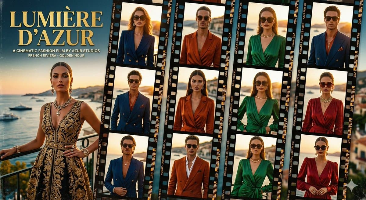 French Riviera Fashion Film Poster - AI image template preview