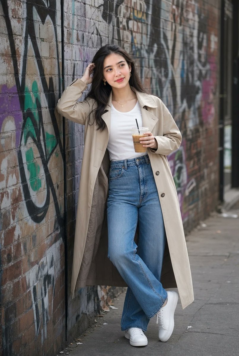 Urban Iced Coffee Portrait - AI image template preview
