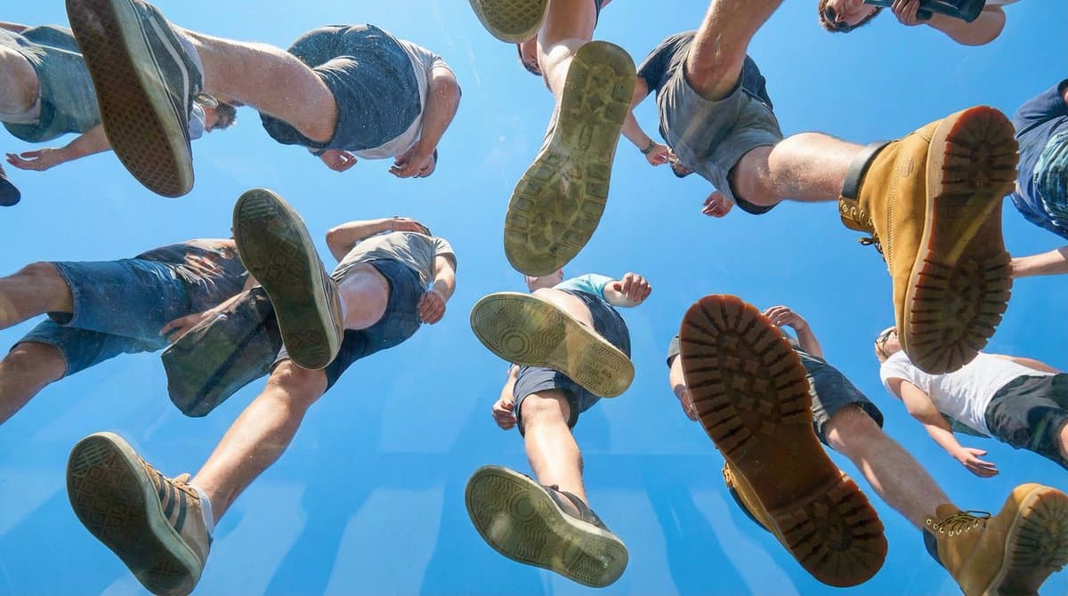 Under Glass Floor Perspective Shot - AI image template preview