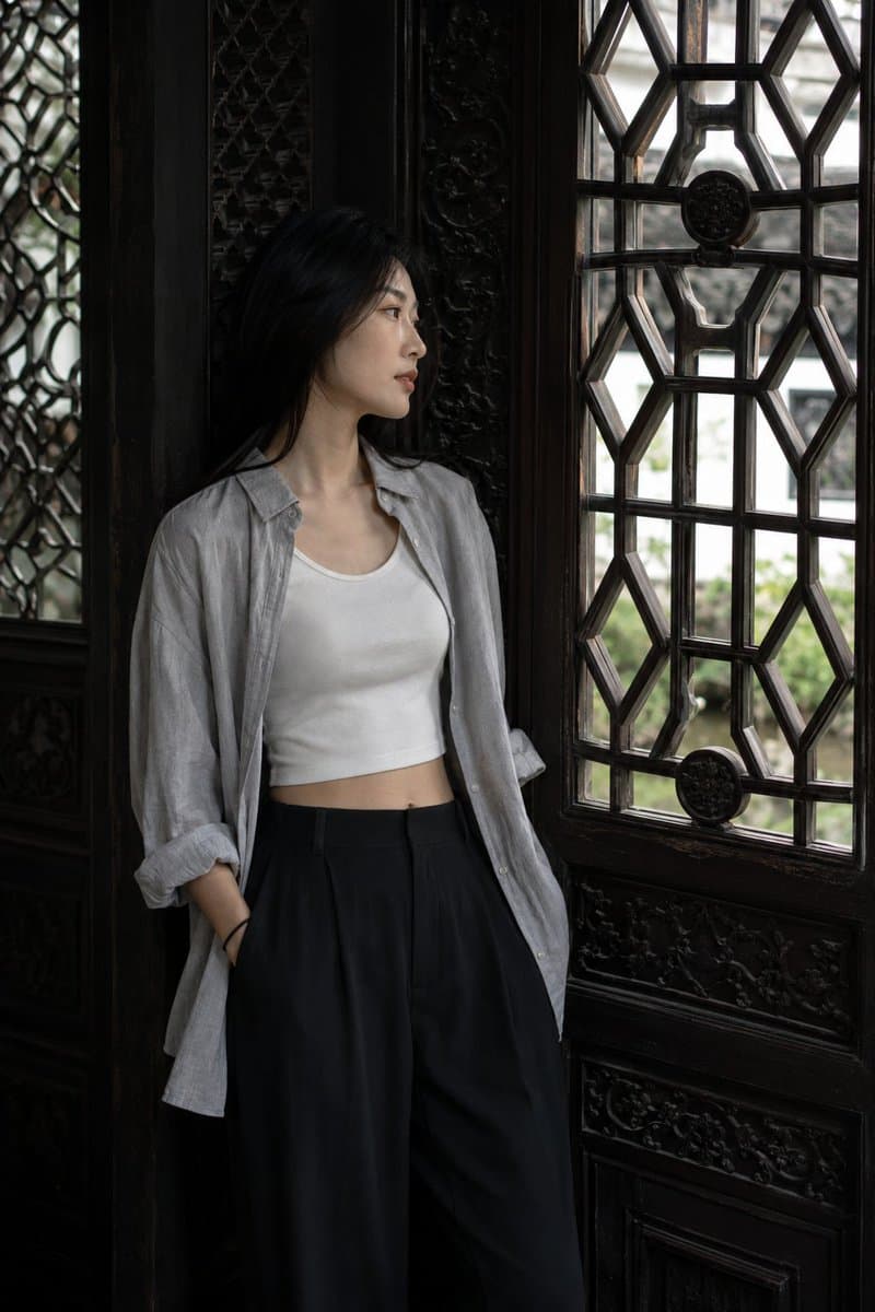 Classical Suzhou Garden Interior Portrait - AI image template preview