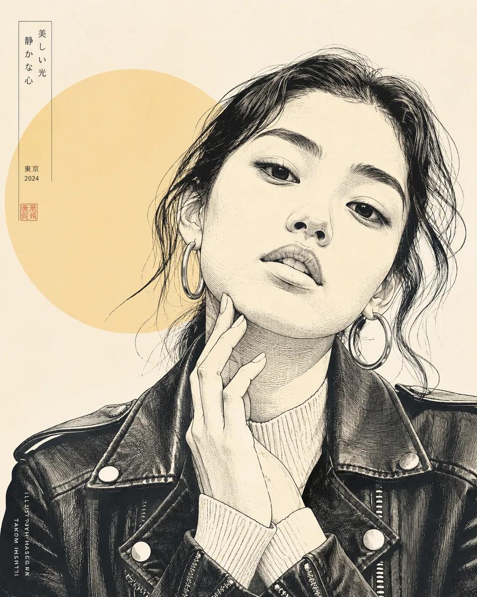 Japanese Line Art Style Transformation - AI image template preview